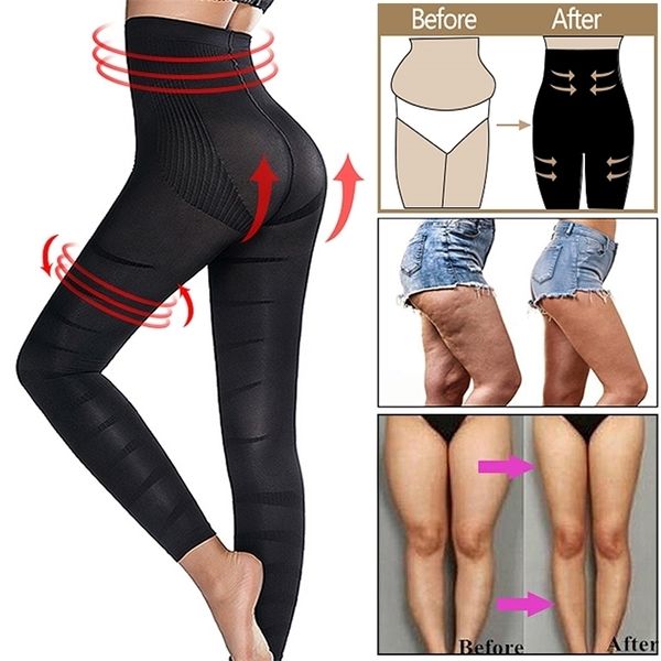 Shapers da donna Vita Pancia Gamba Dimagrante Corpo Anti Cellulite Leggings a compressione Mutandine ad alto controllo Coscia Sculpting Slimmer 220923