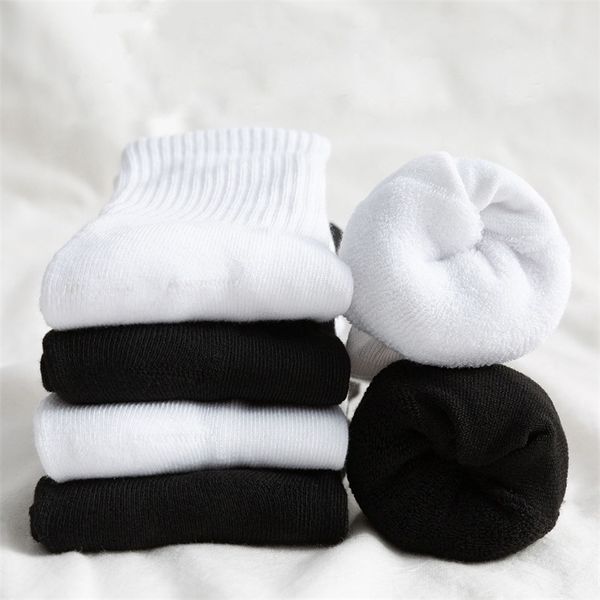 Meias masculinas 10Pairslot s￳lido Terry Men por muito tempo Espalhar o inverno quente esporte preto calcetinos brancos meias 220923