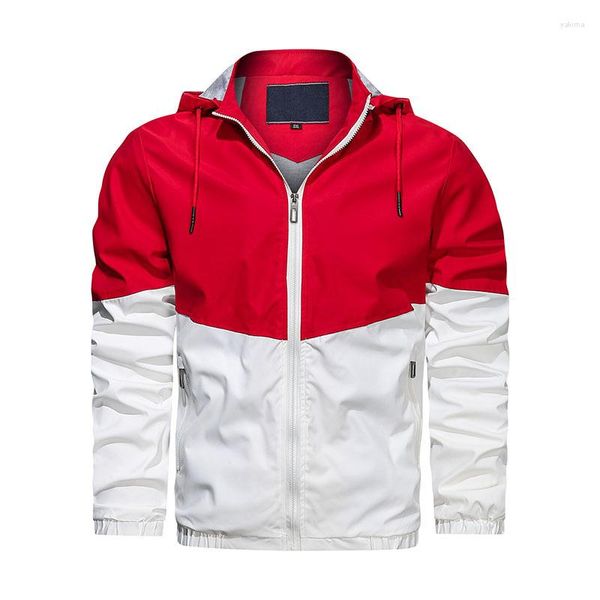 Herrenjacken Herrenjacke Herbst Mit Kapuze Lässige Windjacke Reißverschluss Patchwork Herren Sportswear Mantel Adrette Baseballkleidung