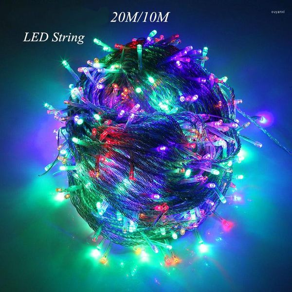 Stringhe 22M 200 LED String Fairy Light Holiday Patio Christmas Wedding Lights Deco Pannelli solari Ghirlanda esterna impermeabile