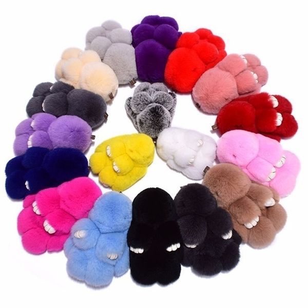 Portachiavi in peluche Simpatico coniglietto di peluche Portachiavi Donna Pelliccia Pom Angelo Coniglio Portachiavi Peluche Bambole Giocattolo Ragazze Borsa Ciondolo chiave auto 14 cm 220923