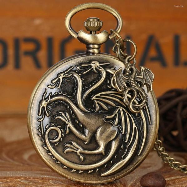 Pocket Watches Antique Monster Design De design de colar de quartzo Relógio pendente GENS UNISSISIR FOB Relógio com acessório