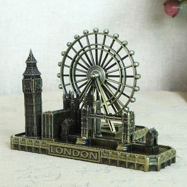 Estatuetas decorativas de Londres lembranças Big Ben Tower Bridge Eye Miniatura Casa e Escritório Decoração de Rodas de Ferris