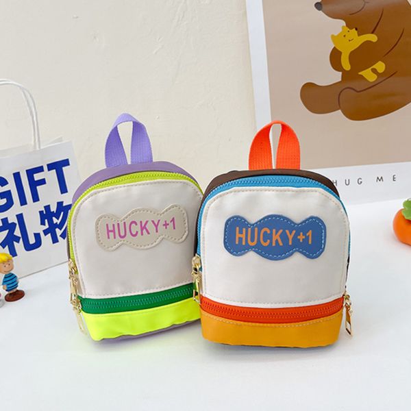 Zaini Colore a contrasto Neonate Piccole borse a tracolla Casual Outdoor Bambini Ragazzi Portamonete in nylon Borse Lettera Borsa a tracolla per bambini 220924