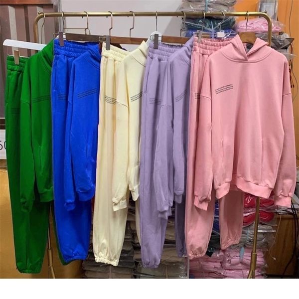 Tute da donna Felpe con cappuccio in cotone tinta unita Felpe con cappuccio Pantaloni da jogging Tute da donna Completi a due pezzi Pantaloni sportivi Tute Primavera Donna 220924