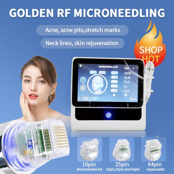 2022 Últimas pele de saúde e elevador de rosto Faccional Golden RF Microneedle Machine Light Pontos leves e Equipamento de beleza de cuidados faciais de acne Instrument