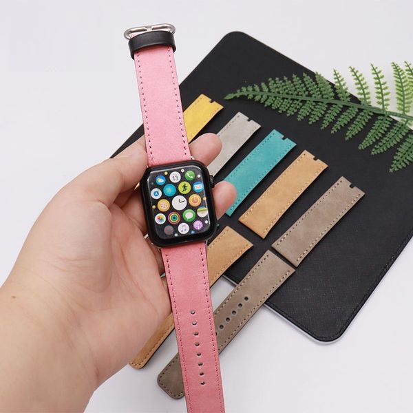 Cinturino per orologio in pelle PU vuoto a sublimazione con connettore per cinturino per cinturino Apple Smart Watch 42/44mm 38/40mm