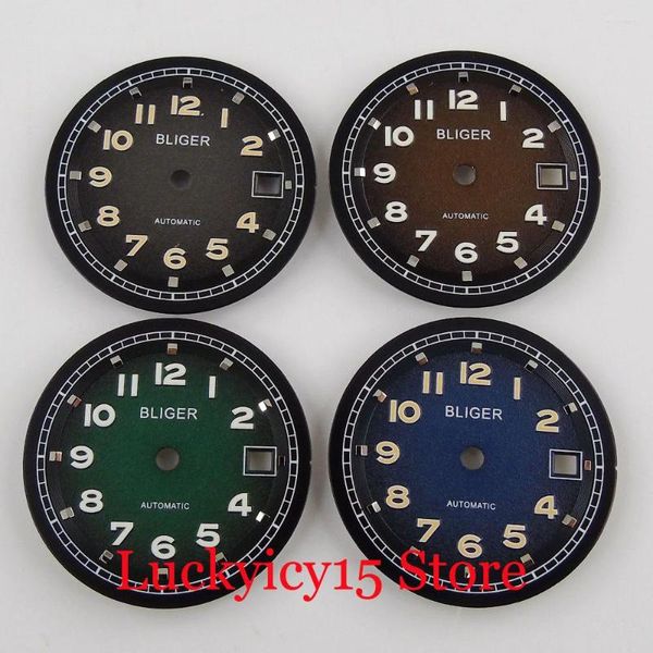 Комплекты для ремонта часов черный/кофе/зеленый/синий 31,5 мм классический набор с белыми марками Fit Eta 2836 Miyota Движение