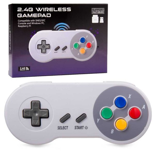 Controller di gioco Joystick Controller wireless USB/SNES da 2,4 GHz Joystick per console di gioco Super NES/SFC Windows PC MAC Linux Genesis Raspberry Pi T220916