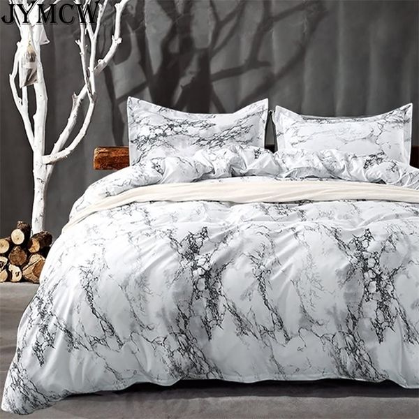Bedding Sets Bedroom Bedding 23 peças Conjunto de mármore branco Tampa de quilt impressa e travesseiro de travesseiro Prophase não lençóis 220924