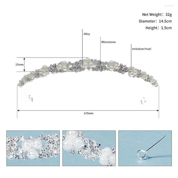 Головные уборы, ювелирные изделия, простые украшения для волос, жемчужные обручи, свадебные головные уборы для невесты, аксессуары For270L