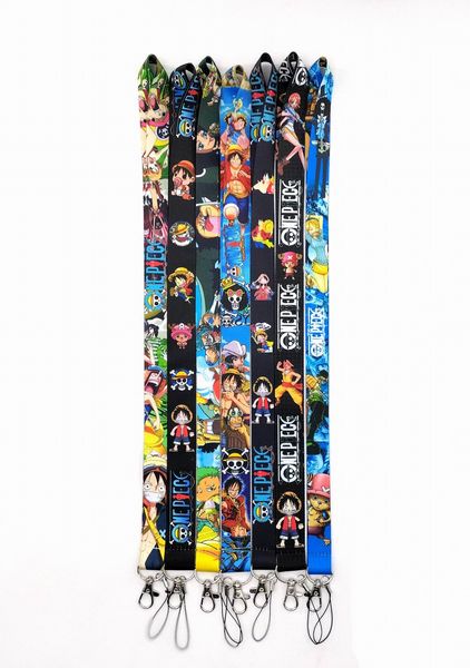 2022 por atacado 600pcs celular tiras de celular Charmos One Piece Jap￣o Anime Styles Celebrity Fashion Keys Mobile Neck Id Id Batchs Presente Pingente