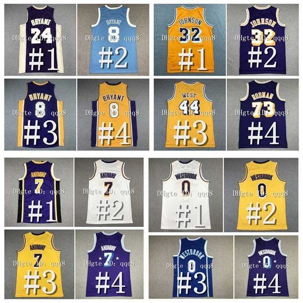 Gla 6 James Basketball Jersey Russell 0 Westbrook Carmelo 7 Anthony 8/24 Bryant Anthony 3 Davis Wilt 13 Chamberlain 32 Magic Johnson Jerry West