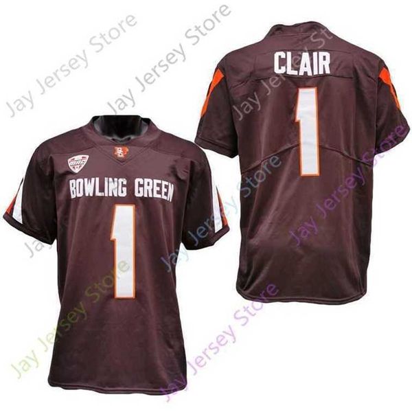 Mitch 2020 New NCAA Bowling Green BGSU maglie 1 Clair College Football Jersey caffè taglia gioventù adulto tutto cucito