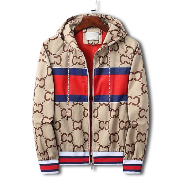Jaqueta masculina de moda Autumn Winter Jackets Windbreaker capuz z￭per com capuz de capuz desgaste de hip hop masculino