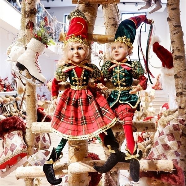 Decorações de Natal Abxmas 1Pair Elf Plush Toys for Home Decor Elves Dolls Dolls Gift Gift Kids Decoration Navidad natal natal 220922