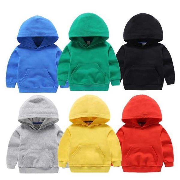 Pullover Primavera Maglione per bambini carino Cotone Tinta unita Vestiti Abbigliamento per bambini Maglione con cappuccio bianco per neonati e ragazze 220924