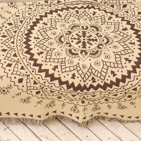 Decken Europäische Einfache Sofa Decke Bett Vollständige Beige Baumwolle Handtuch Teller Blumen Klimaanlage Freizeit Nickerchen