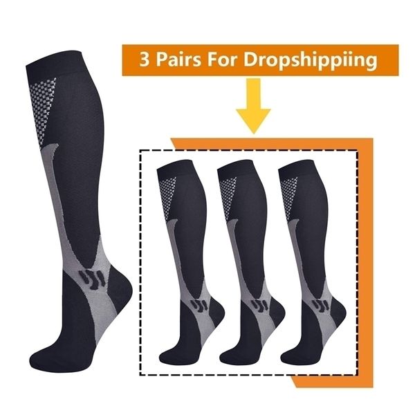 Herrensocken Brothock 3 Paar für Drop-Kompression 20-30 mmHg Sportliche Nylon-Stillstrümpfe Sport 220924