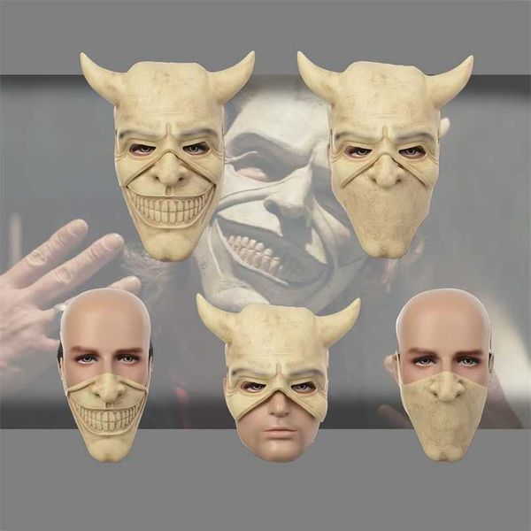 Parti Maskeleri Cosplay Costume Yetişkin UNISEX Demon Korku Maskesi Film Siyah Telefon Kavrama Maskesi Cadılar Bayramı Aksesuarları Props 220926