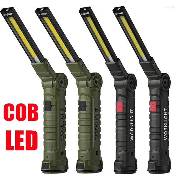 Taschenlampen Taschenlampen LED LED -Arbeit Licht wiederaufladbare Workshop Cob Torch Camping Lampe Autosreparatur Inspektion