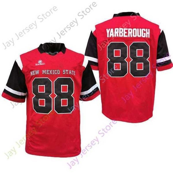 Mitch 2020 NCAA New Mexico State Jerseys 88 Xander Yarberough College-Football-Trikot, Rot, Größe für Jugendliche und Erwachsene