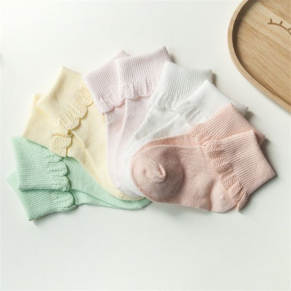 Spitze Neugeborene Baby Socken Prinzessin Mädchen Solide Säugling Kleinkind Kurze Socken Frühling Sommer Sokken Geschenke 0-1 Jahre 20220926 E3