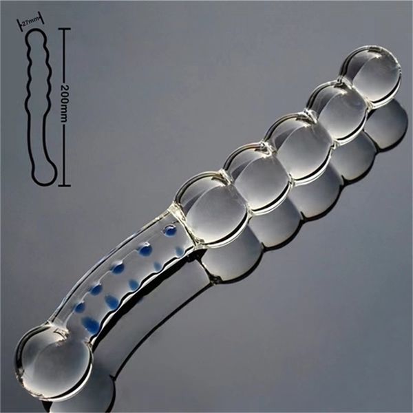 Giocattoli anali 5 perline Crystal Faux Female Dildo Butt Plug Giocattolo per adulti Tappo in vetro 220922