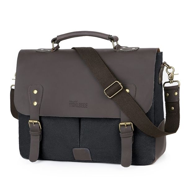 Cartelle Fashion Business Laptop Bag Canvas Valigetta Uomo Spalla 14 