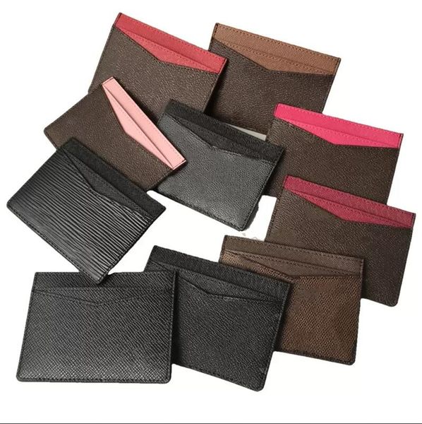 HH Atacado Masculino e Feminino Porta-moedas Carteira Moda Clássico Marrom Flor Xadrez Preto Casual Titular de Cartão de Crédito Carteira de Couro Ultra Slim Pacote Bolsa