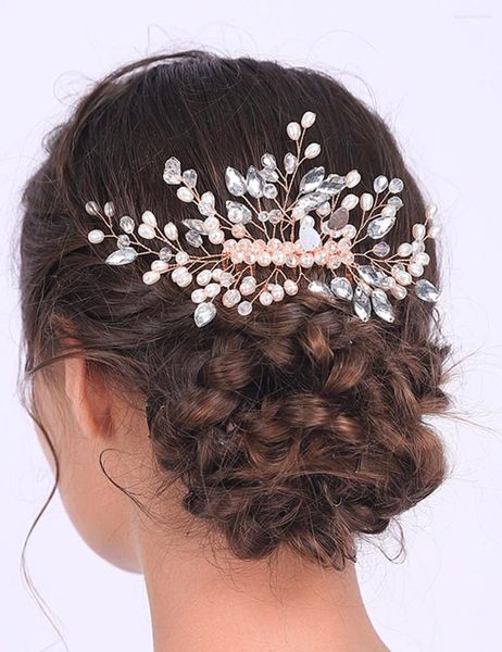 Cabeças de cabeceira vintage pérolas de cabelo pente pente de cabelo shinestones fofwearwares artesanais fascinadores de casamento acessórios de estilo princesa para mulheres