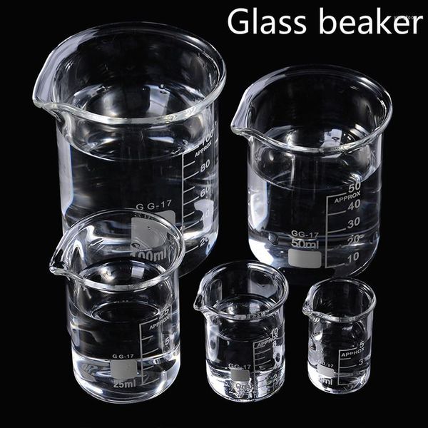 Garrafas de armazenamento 5pcs/conjunto 5/10/25/50/100ml Laboratório de copos de copo de copo de copo para escolar