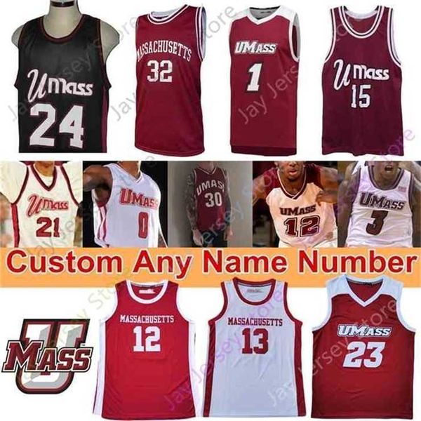 Mitch Custom 2020 UMass Minutemen Jersey de basquete NCAA College Sean East Tre Mitchell T.J. Semanas Carl Pierre Samba Diallo Keon Clergeot