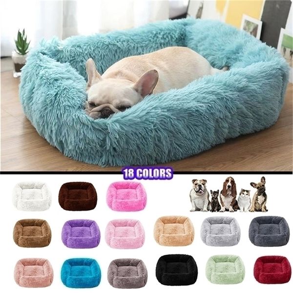 penne per canili Super Soft Square Pet Dog Bed Cat Peluche Full Size Calma Confortevole Dormire Artefatto Lenitivo Per Vip 220922