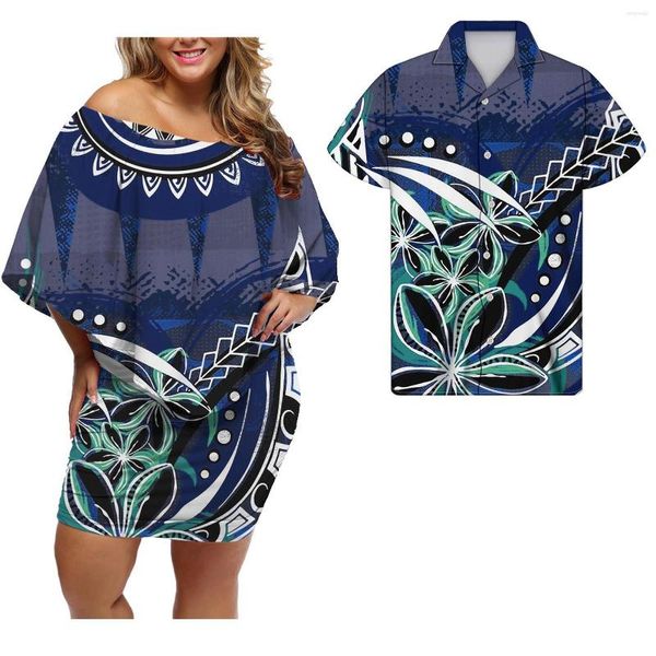 Freizeitkleider Cumagical Damenkleidung Hawaii-Blumen-Polynesian-Tribal-Print-Design-Kleid Ausgefallene Kleidung Großhandel für Damenmode