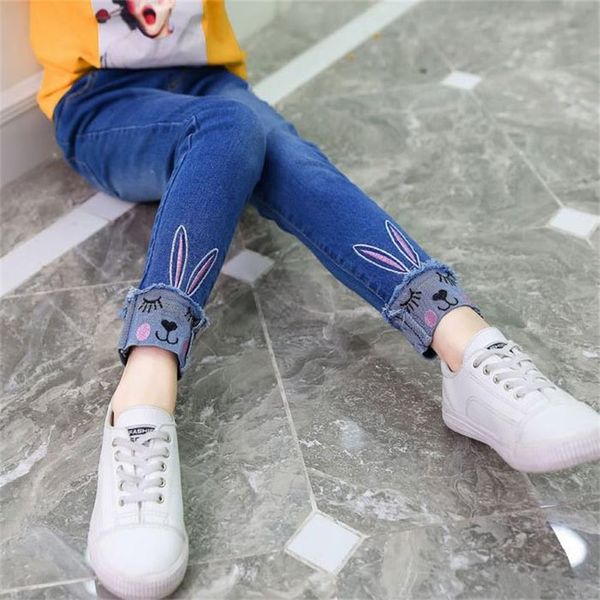 2021 Jeans da bambina Primavera Autunno Nuovi pantaloni da bambino Jeans stampati Pantaloni per bambini 3 4 5 6 7 8 9 10 anni 20220926 E3