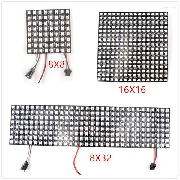 Şeritler WS2812B Panel 16x16 8x32 8x8 piksel SK6812 Dijital Esnek LED ayrı ayrı adreslenebilir tam rüya renk DC5V