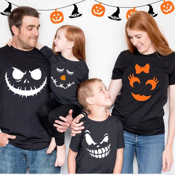Família combina com roupas de Halloween camisa de camisa da família, grupo de camisas do grupo T Fackin Face Fleshes Top 220924