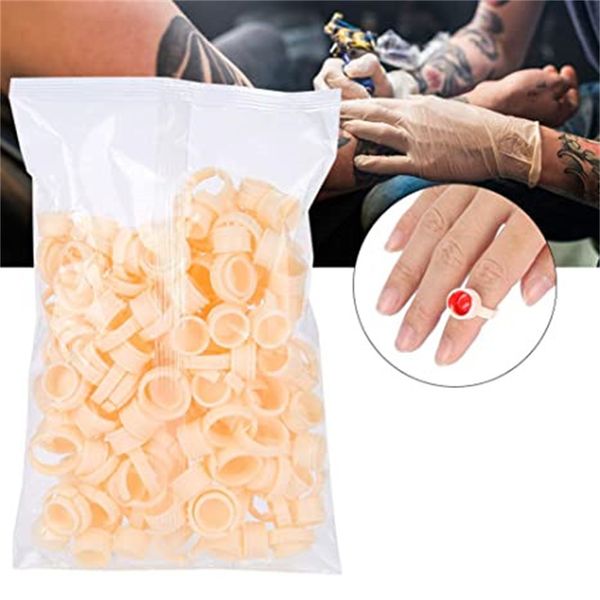 Commercio all'ingrosso 100 Pz Trucco Permanente Pigmento Anelli Tazze Colla Siliconica Morbido Silicone Nail Art Tattoo Ink Holder per Microblading Sopracciglio KD1