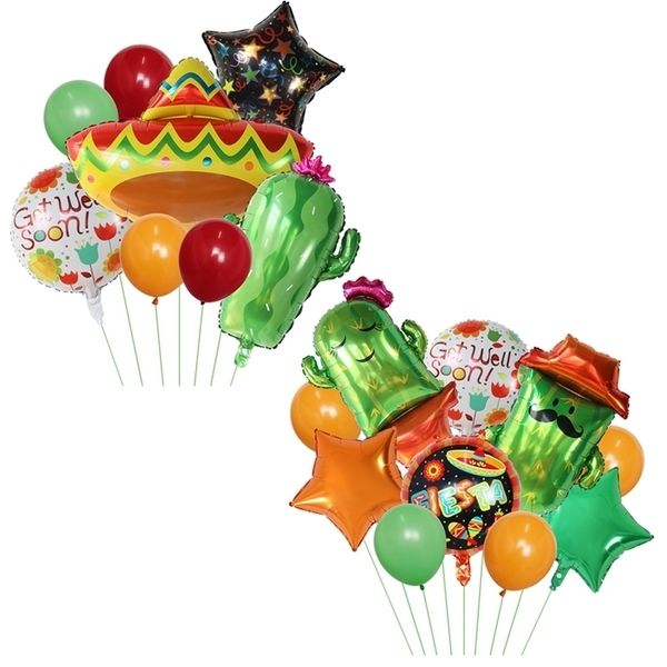 Altre forniture per feste festive Set di palloncini di carnevale Cactus Cappello messicano Globo Let's Avocado Fiesta Tema Compleanno Baby Shower Decorazioni Giocattoli per bambini Regali 220922