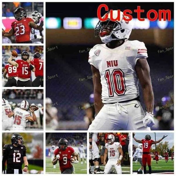 Maglie Sj NCAA College Northern Illinois Huskies 27 Mark Aitken 29 Woodly Appolon 3 Burkhead Richie 31 Mark Kellar 6 CJ Brown Custom Football