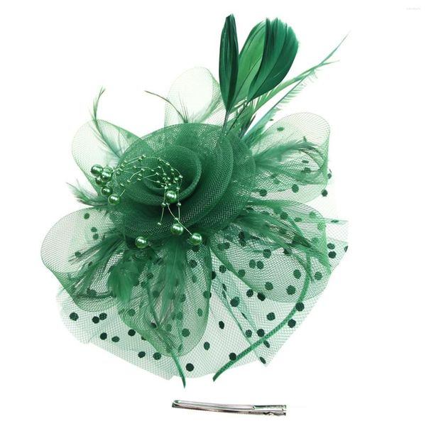 Copricapo Lutto Fascia per capelli Cappello per donna Tea Party Matrimonio Fiore Cocktail Piume di maglia Fermaglio per capelli Personalizza Sweatbands