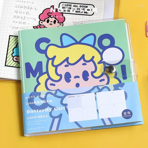 Notebook creativo colorato per bambini, blocco note, copertina in plastica, serie Fantasy Farm, simpatico diario pianificatore, blocco note Kawaii