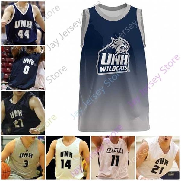 Maglia da basket Mitch Custom New Hampshire UNH Wildcats NCAA College Guadarrama Sutherlin Martinez Hopkins Lester Maultsby Tchoukuiengo Carbone