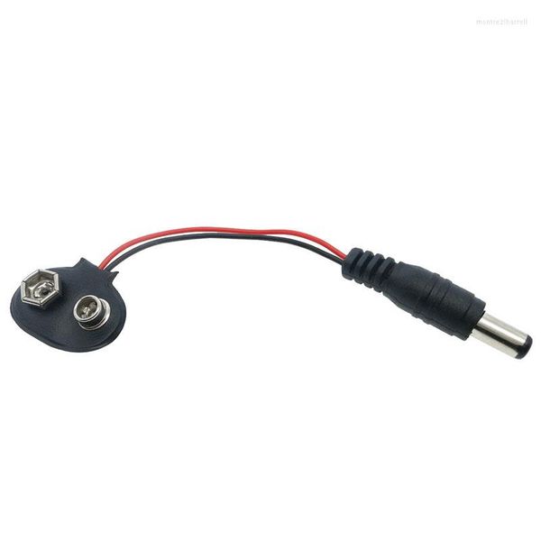 Aydınlatma Aksesuarları 6F22 9V Pil Adaptörü Snap Connector Connector kabloları DC 5.5 2.1 Arduino DIY için Jack Güç Kablosu