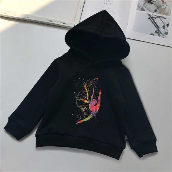 Ginnastica pullover art bambini con cappuccio di cotone con cappuccio ad acquerello ginnastico felpa a maniche lunghe abiti da palestra per ragazzi cartone animato per bambini tops 220924