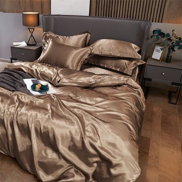 Yatak Setleri Düz renkli yatak seti lüks yatak örtüsü ev için konforlu yatak sayfası çok renkli yorgan kapağı yumuşak yatak sayfası ve yastık kılıfı 220924