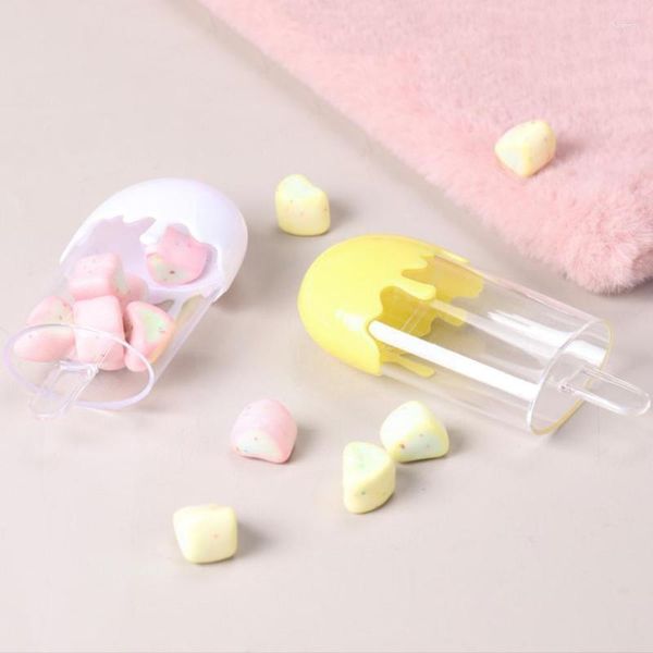 Enrolamento de presente 12pcs plástico CLET Candy Box Sce Cream Stick Crianças fofas de festa do chuveiro de festa de festa de bebê