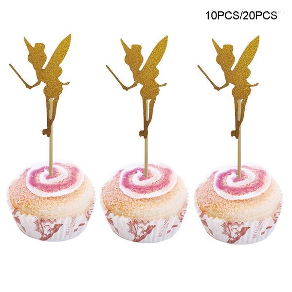 Party Supplies 10/20 Stück Blumen-Fee-Kuchen mit Karte, Engel, Geburtstagsdekoration, glitzerndes Papier, Hochzeit, Babyparty, DIY-Dekoration