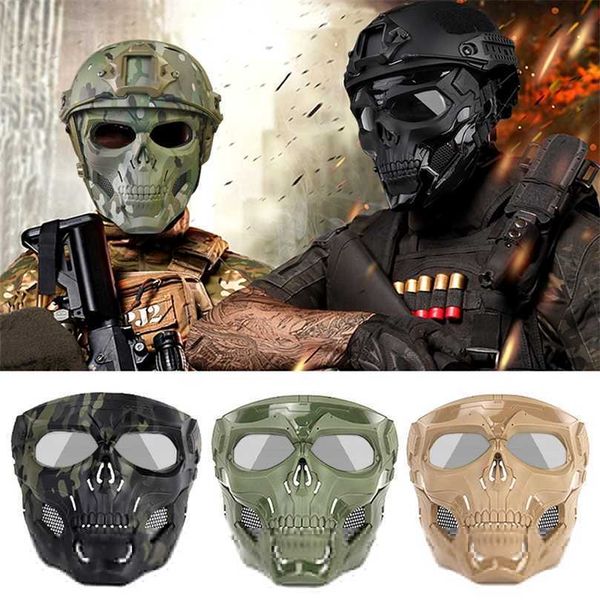 Máscaras de festa Halloween Skull Máscara CS Shooting Máscara de Paintball Game Tactical Capace